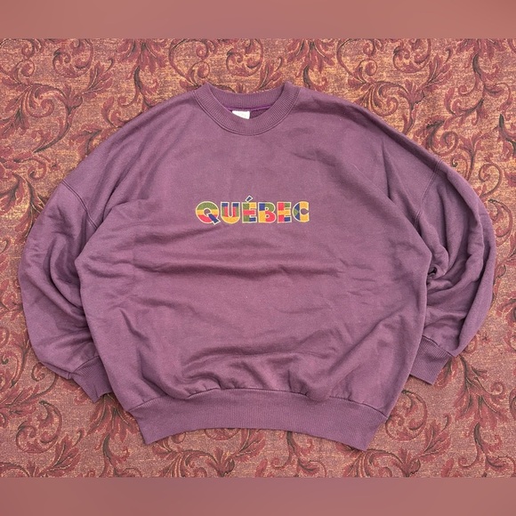 80s 90s Quebec Boxy Crewneck - Picture 1 of 6